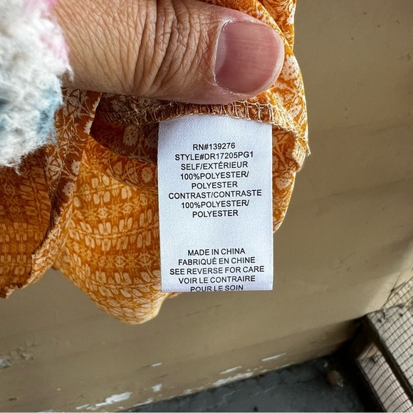 DR2 Mixed Print Bell Sleeve Chiffon Peasant Top XS - Boho Floral Lightweight - Picture 5 of 9